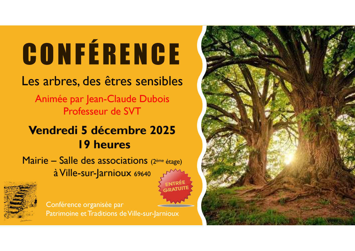 Conférence : Les arbres, dés être sensibles 