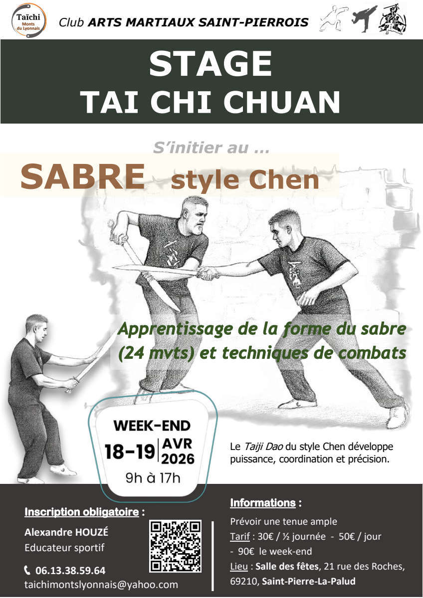 STAGE immersif du DAO - Le sabre du Tai Chi Chuan