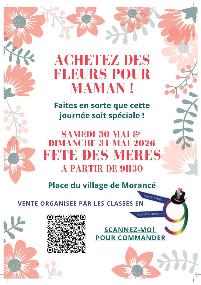 Vente de fleurs de la classe en 9