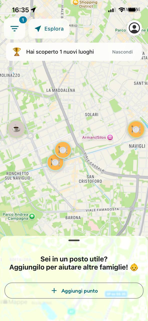 Trova ristoranti con area bimbi sulla mappa