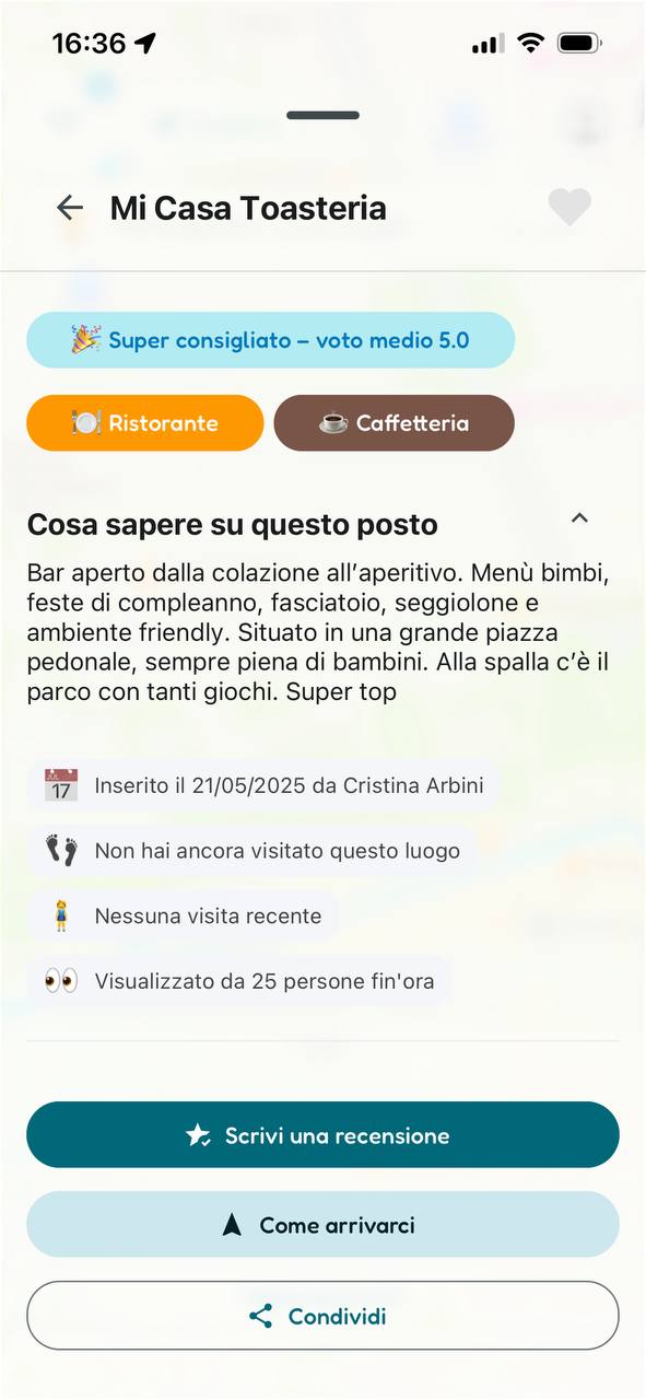 Dettagli completi di ogni ristorante