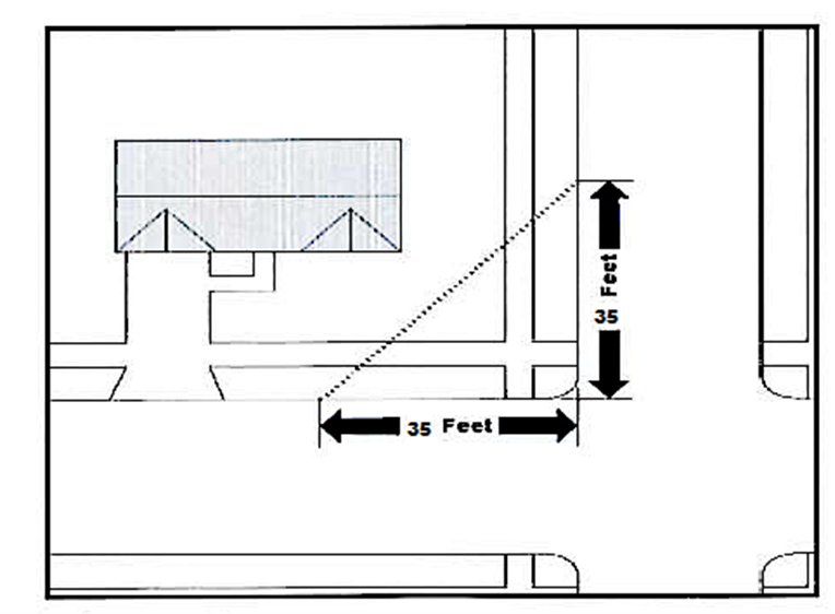 Figure #2: Illustration of a Common 35 Foot Sight Visibility Triangle