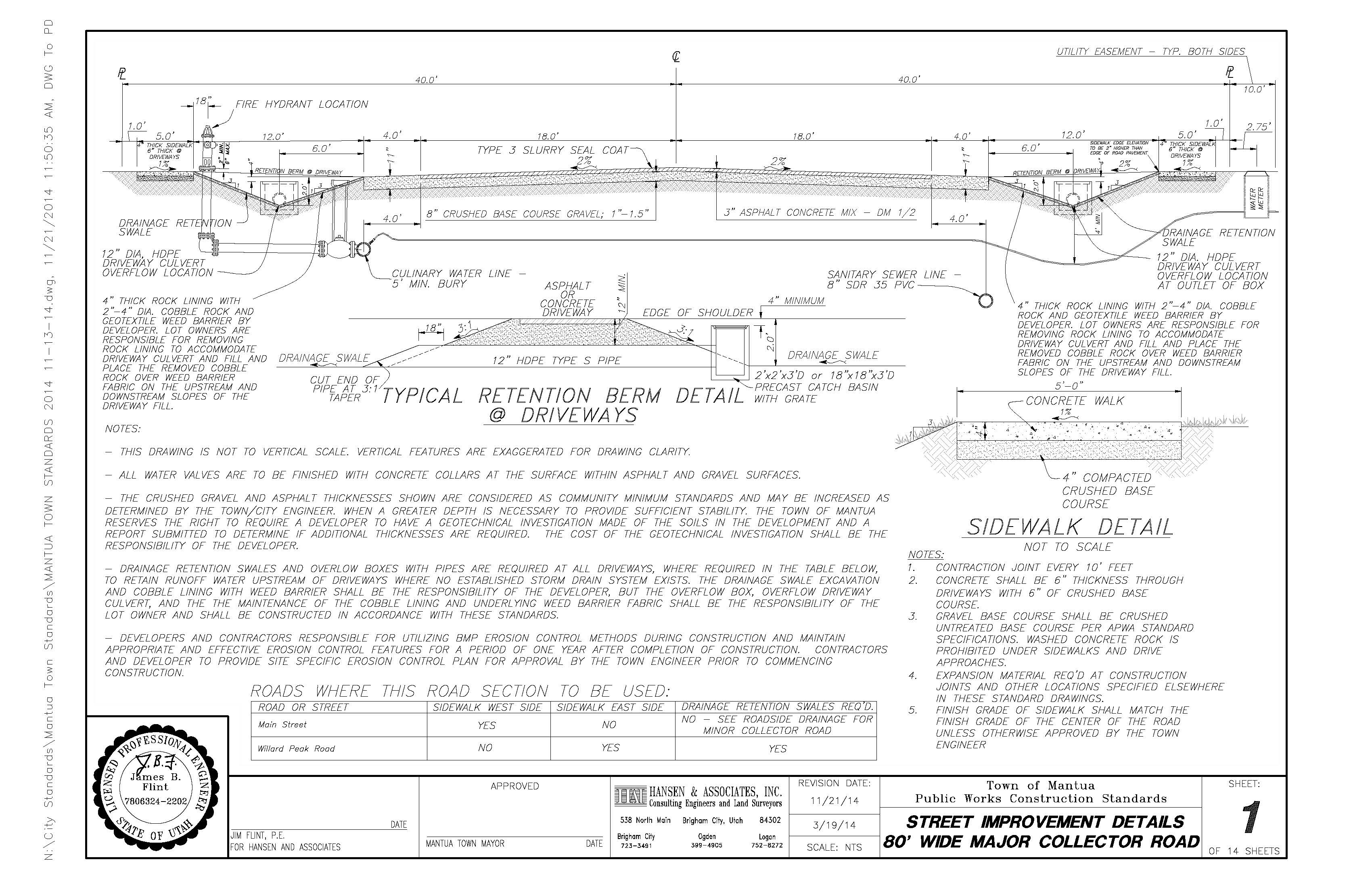 Street Improvement Details 80' Wide Major Collector Road