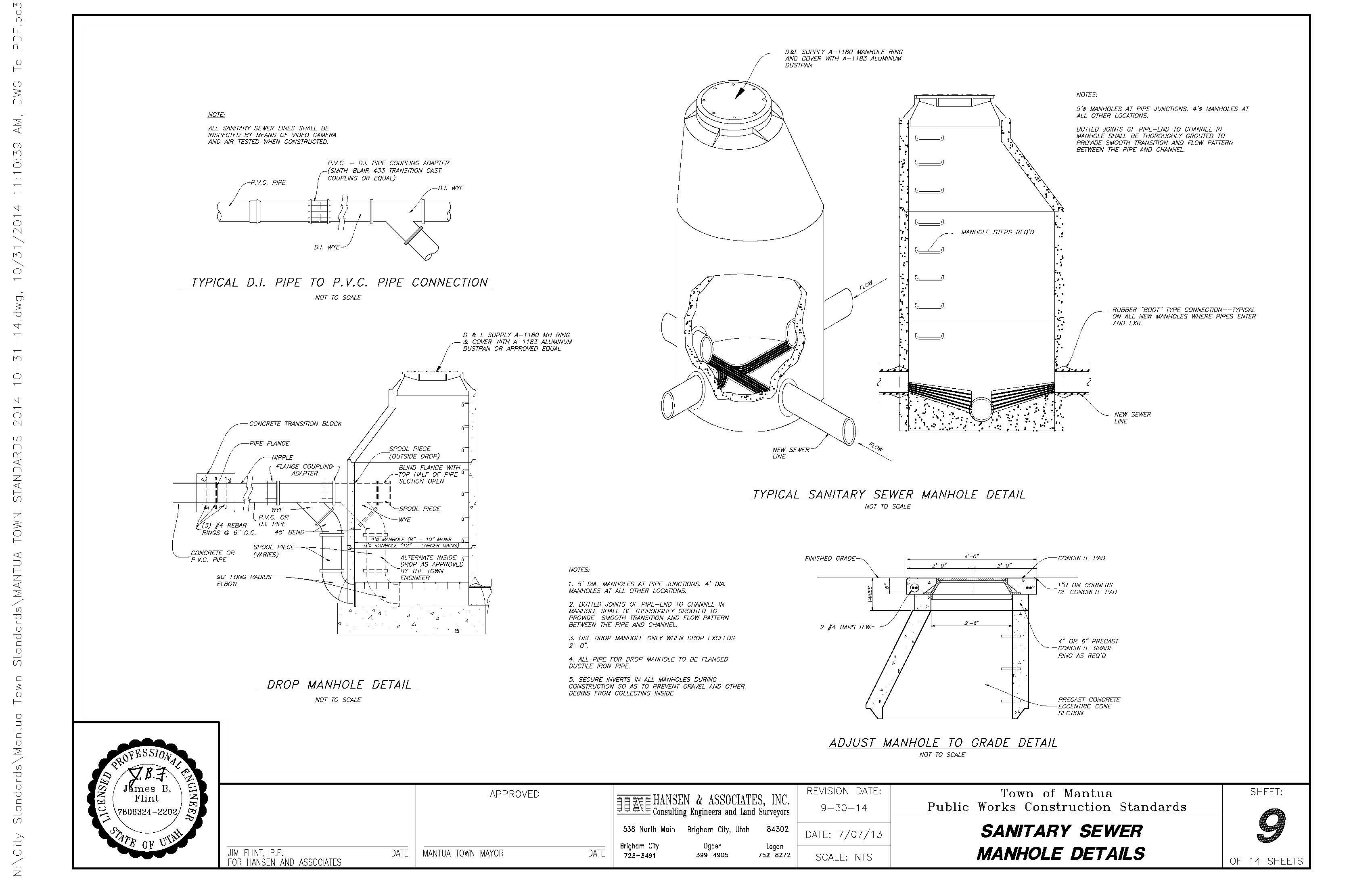 Sanitary Sewer Manhole Details