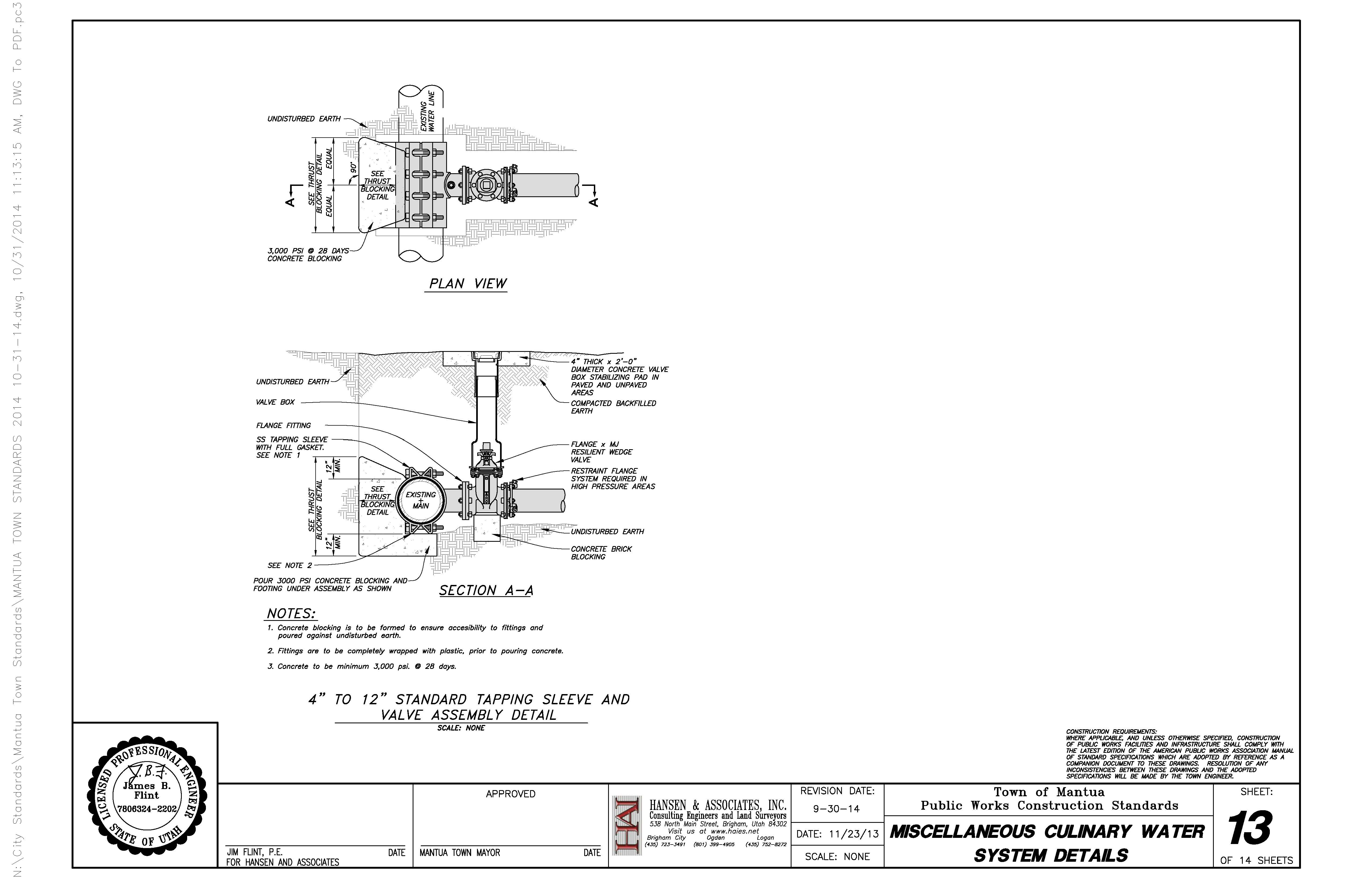 Miscellaneous Culinary Water System Details