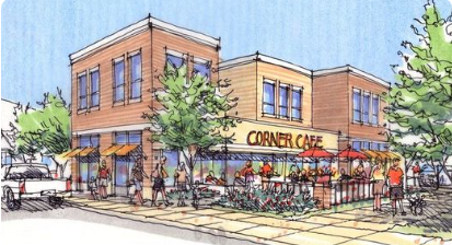 Corner Cafe Building Image