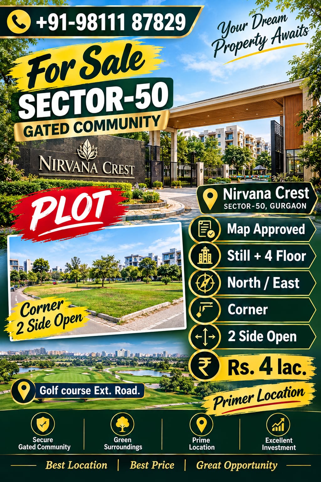 270 sq yd Plot for Sale in Sector 50, Gurugram