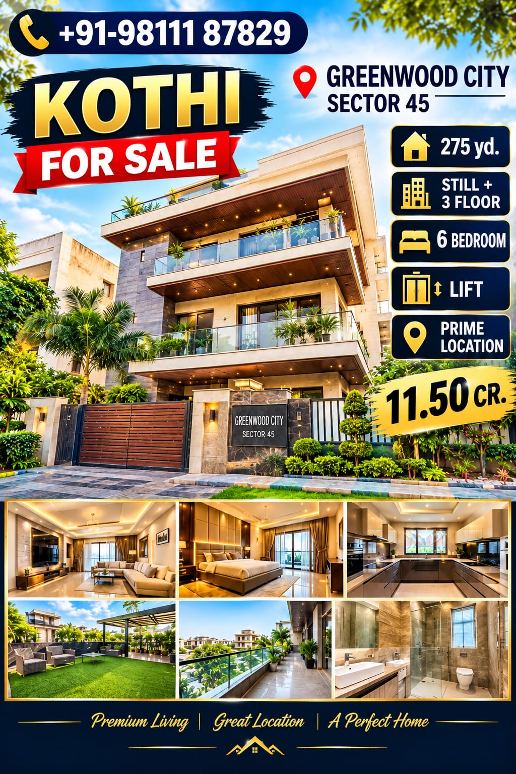 6 BHK Independent House for Sale in Greenwood City Sector 45, Gurugram