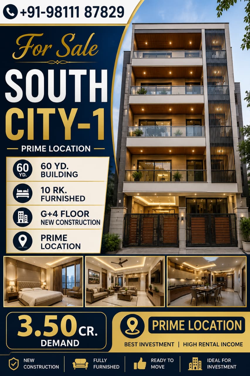 6 BHK Independent House for Sale in South City 1, Gurugram