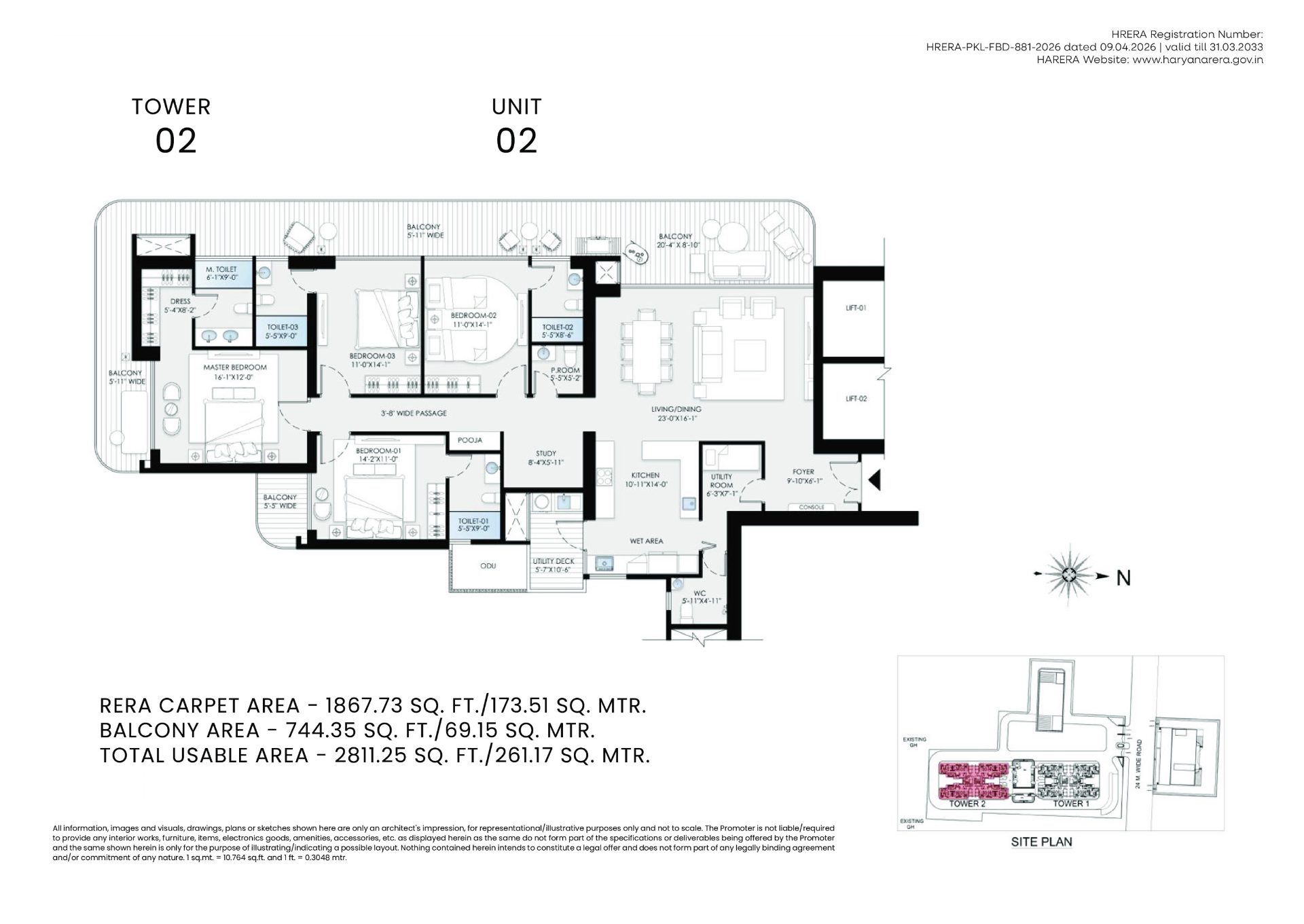 3 BHK Flat for Sale in BPTP Skynest, Sector 80 Faridabad, Faridabad — photo 4