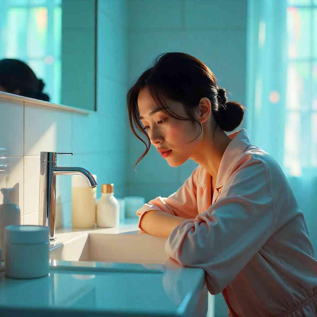 Woman with a face pack.