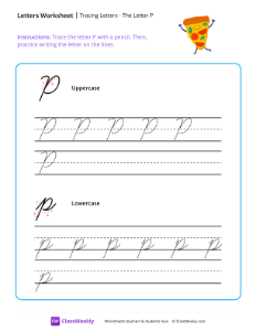 Cursive P | Reading & Writing Worksheet