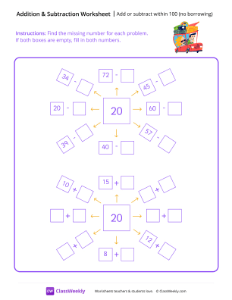 worksheet-Add-or-subtract-within-100-(no-borrowing)---Trip