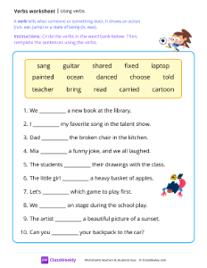 Using verbs - Soccer | Grammar Worksheet