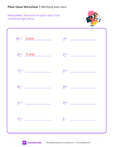 Identifying Place Value - Detective | Math Worksheet