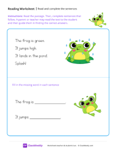 worksheet-Read-and-complete-the-sentences---Frog