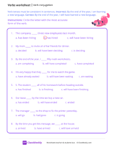 Verb Conjugation - Sleepy Cat | Grammar Worksheet