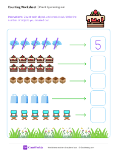 Cross out and count - Cake | Math Worksheet