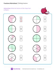 Writing fractions - online | Math Worksheet