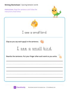 worksheet-Spacing-between-words---Bird