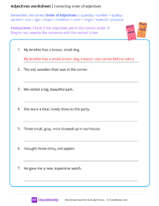 worksheet-Correcting-order-of-adjectives---Dominoes