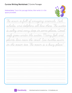 worksheet-Cursive-Passages---Sea-Life