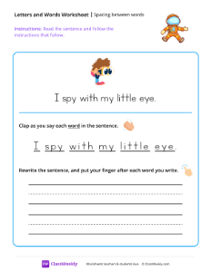 Spacing between words - Astronaut | Reading & Writing Worksheet