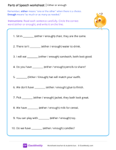 Either or enough - Ask | Grammar Worksheet