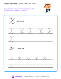 Cursive X | Reading & Writing Worksheet