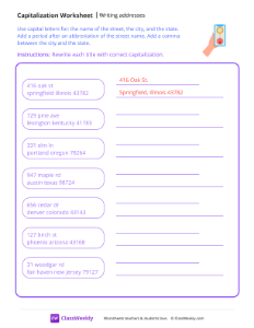 Writing addresses - GPS | Reading & Writing Worksheet