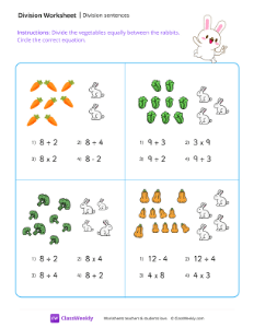 worksheet-Division-sentences---Bunny