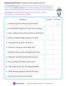 worksheet-Compound-and-complex-sentences---Cold