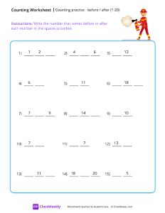 What comes before or after (1-20) - Firefighter | Math Worksheet