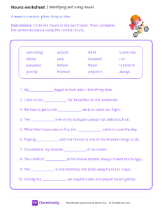 worksheet-Identifying-&-Using-Nouns---Bike