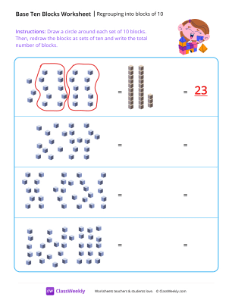 Creating Groups of 10 - Fun Blocks | Math Worksheet