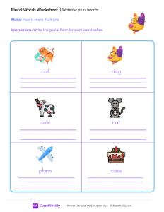 worksheet-Write-the-plural-words---Pup