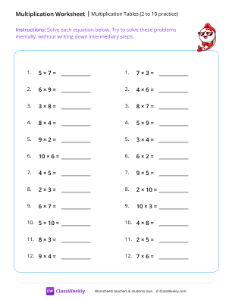 Multiplication Tables (2-10 practice) - Koi fish | Math Worksheet