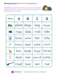 Circle the correctly spelled word - Sleepy Max | Reading & Writing Worksheet