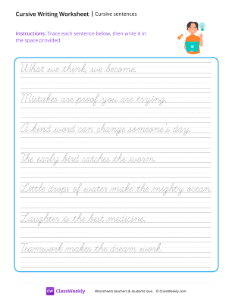 worksheet-Cursive-Sentences---Think