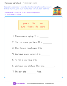 worksheet-Possessive-pronouns---House