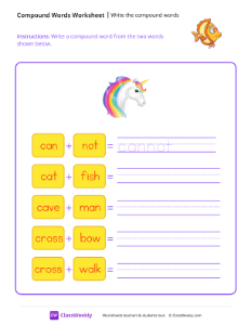 Write the compound words - Goldfish | Reading & Writing Worksheet