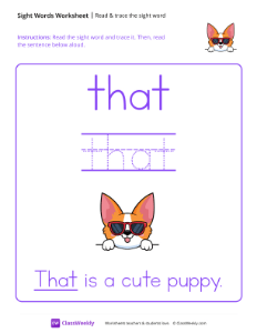 worksheet-Read-&-trace-the-sight-word---That