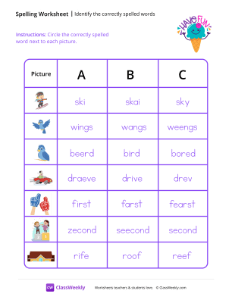 worksheet-Identify-the-Correctly-Spelled-Words---Ice-Cream