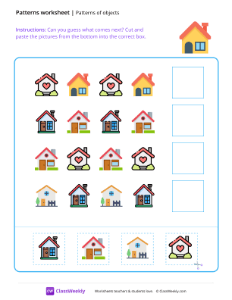 Patterns of objects - House | Math Worksheet