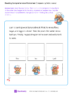 Sequencing (with pictures) - Baking | Reading & Writing Worksheet