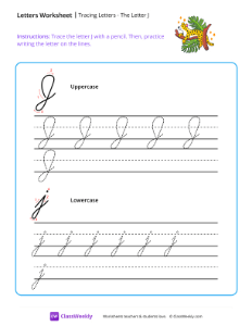 Cursive J | Reading & Writing Worksheet