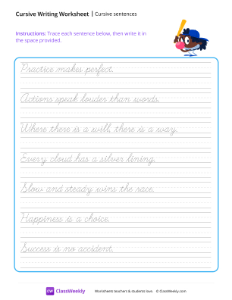 worksheet-Cursive-Sentences---Practice