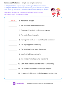 worksheet-Simple-and-complex-sentences---Dance