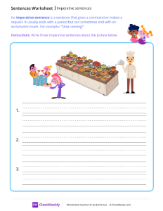 worksheet-Imperative-sentences---Restaurant