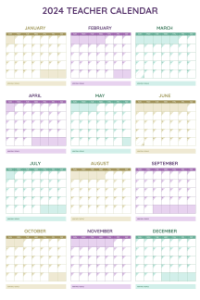 2024 Teacher Calendar (24x36) | Calendars Resource